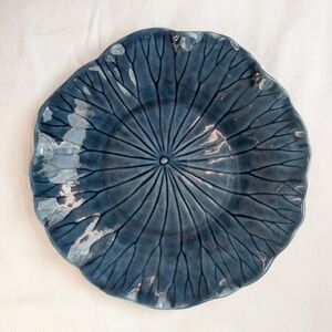 Metlox Lotus Blue Ceramic Serving Dinner Plate Vintage